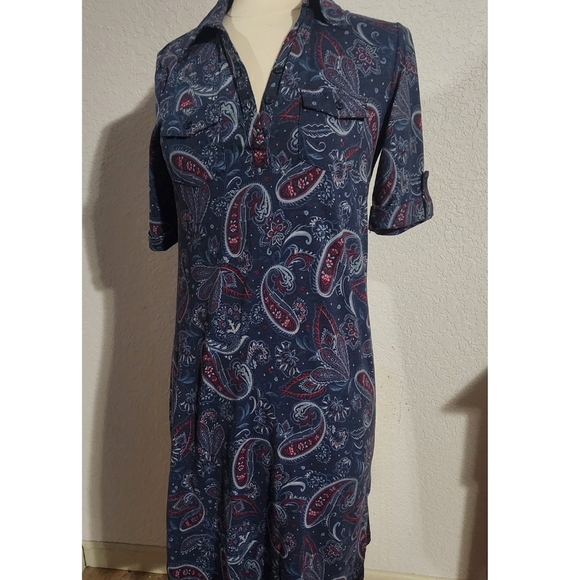 Paisley Print Soft Tshirt Dress With Half Sleeves - Picture 1 of 8
